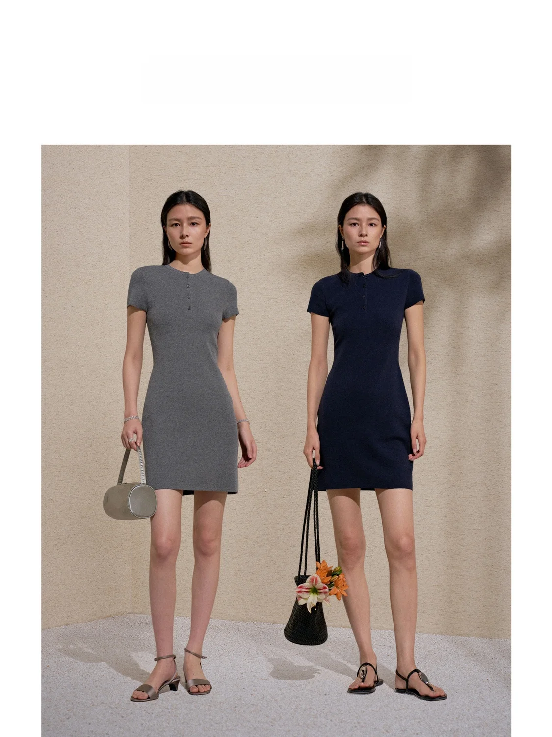 

Элегантное повседневное платье ZhiZhi Nan Yun с воротником-хенли, приталенное, с коротким рукавом, для города и свиданий, дышащее, приятное к телу