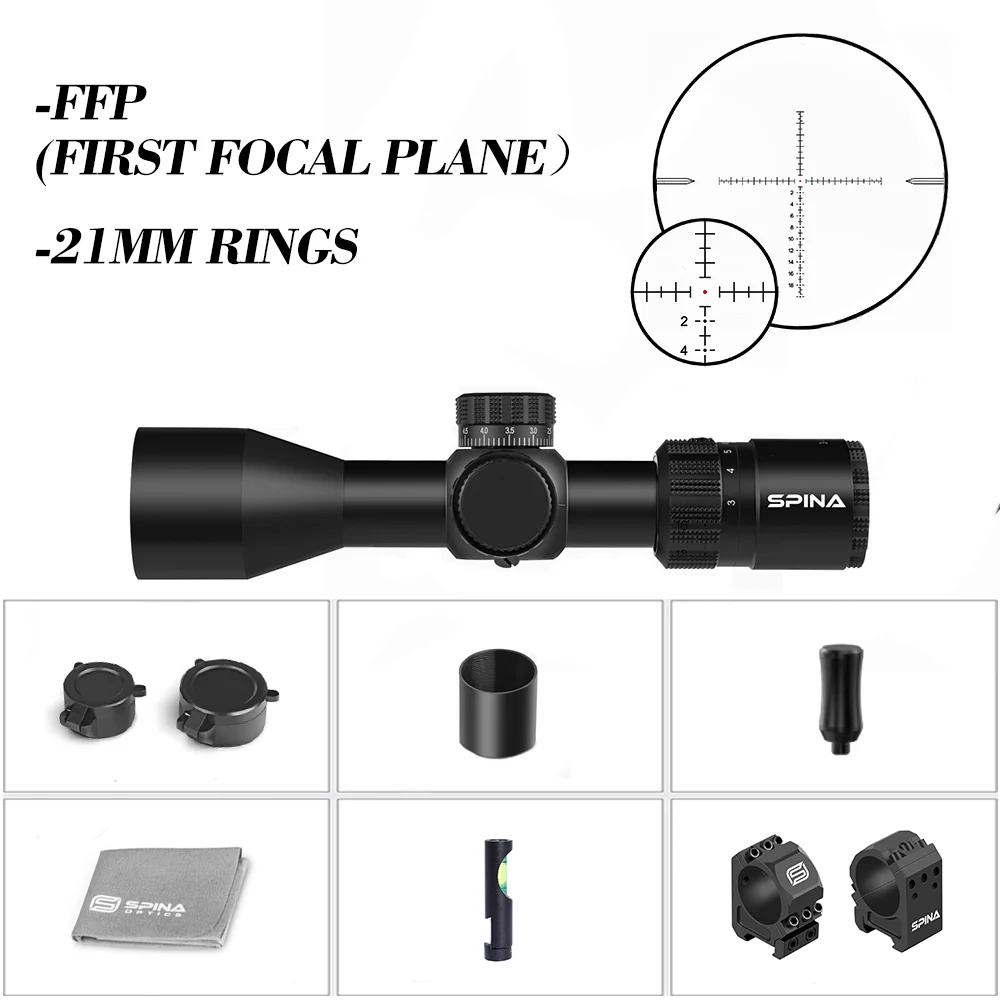 SPINA OPTICS HD 3-12x44 FFP Compact Scope Sight 8yds Parallax 5-150m Hunting Sight