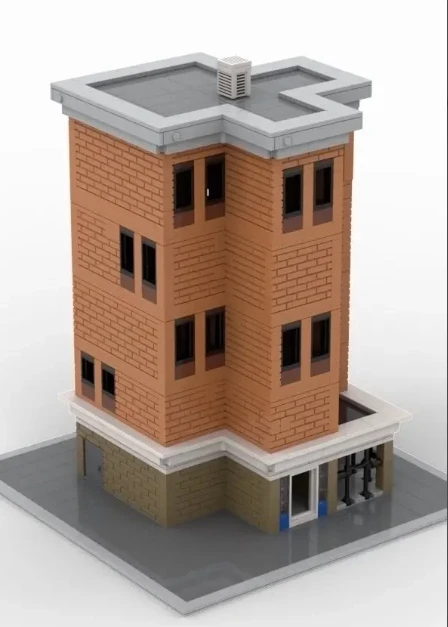 MOC Kreatywny model ulicy z klocków, architektura, DIY, edukacyjny model do składania, zabawka