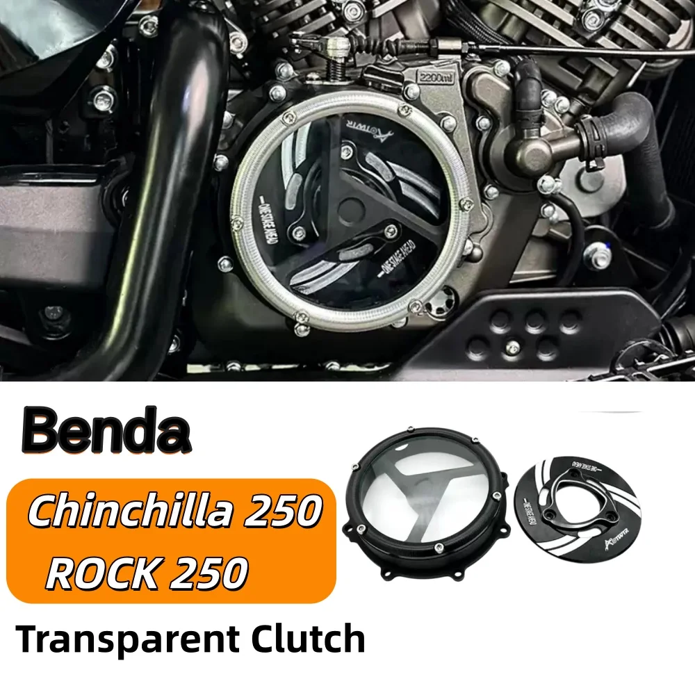 Transparent clutch cover and engine side cover for Benda Greystone Rock 250 and Chinchilla 250 conversion parts