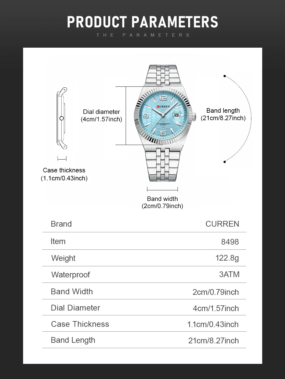 CURREN 8498 Quartz Men's Watch