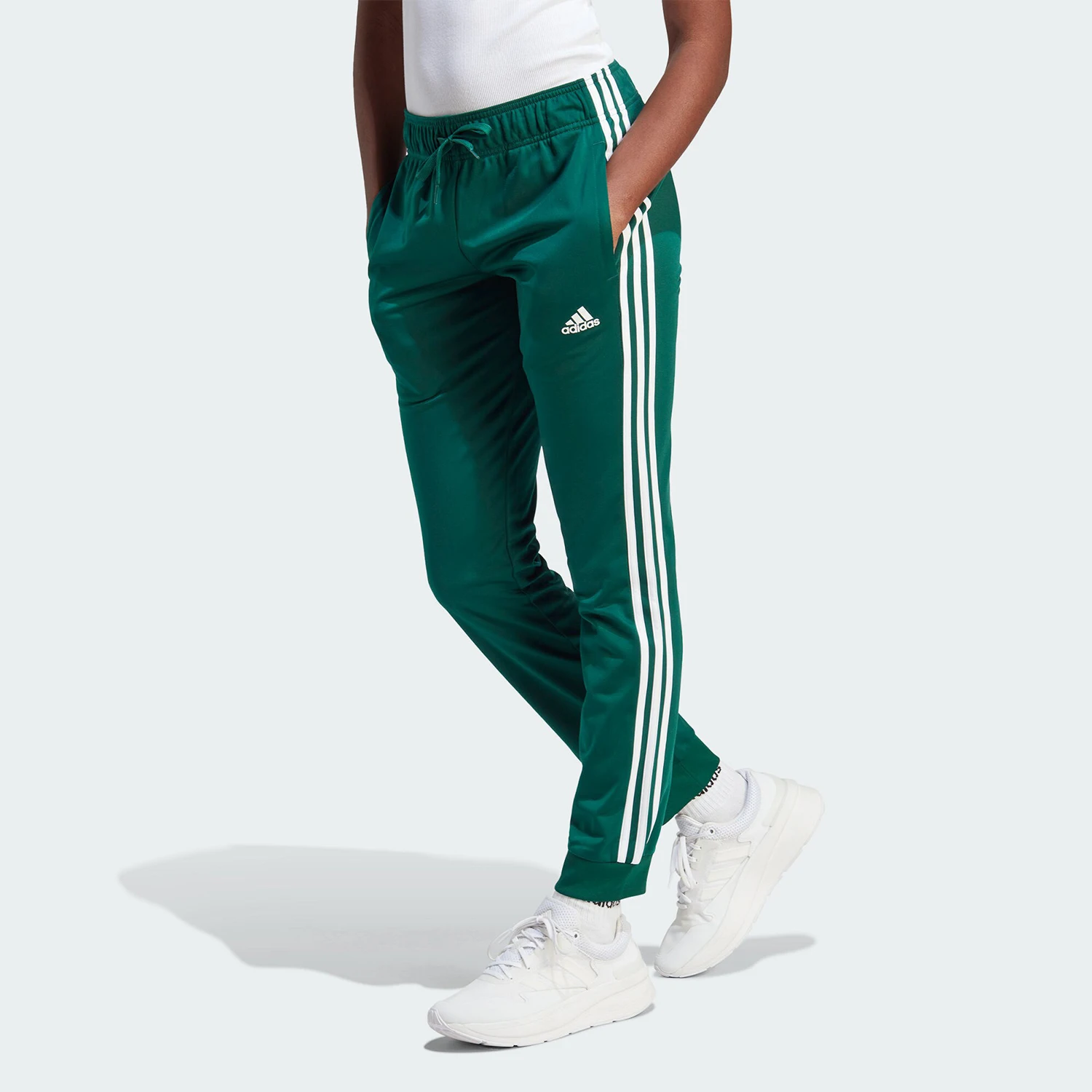 

Официальные женские спортивные брюки Adidas W 3S TP TRIC с манжетами IM2813