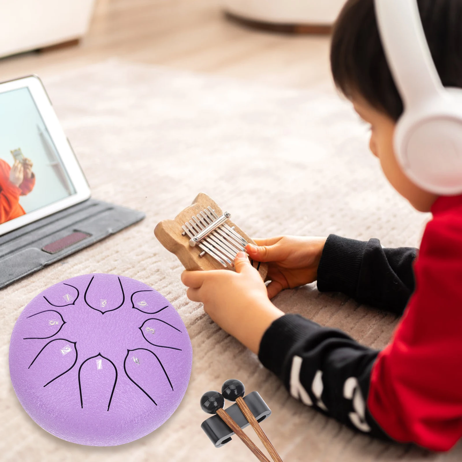

Lotus Ethereal Drum Mini Tongue Steel Instrument Kid Metal D-key Percussion Musical
