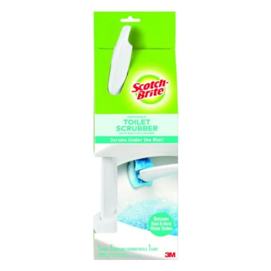 

Scotch-Brite Disposable Toilet Scrubber Starter Kit, Disposable Refills with Built-in Bleach Alternative, Includes 1 Handle, St