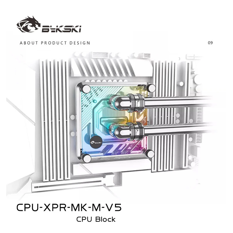 Bykski CPU Block Use for INTEL LGA1700 1200 2011 / AMD Ryzen 9/5/7 Black Silver 0.2mm Microchannel Water Cooler Radiator