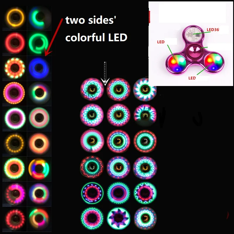 5 개/대 블루투스 MP3 손가락 플레이어 다채로운 led 조명 안티 스트레스 LED 핸드 스피너 장난감 아이 성인 크리스마스 선물