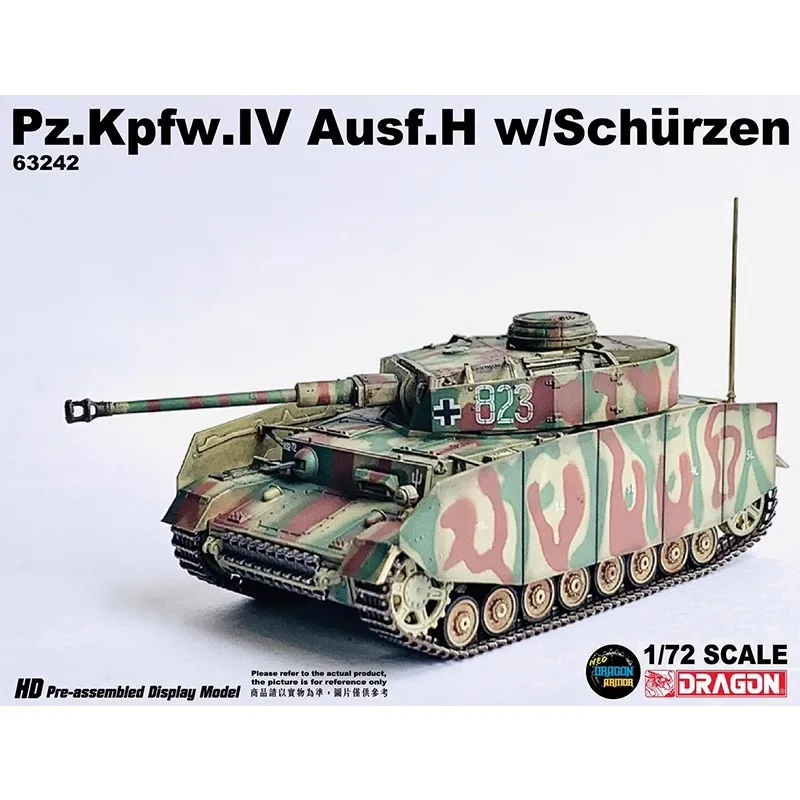 Diecast 1/72 Scale Veyron 63242 German Panzer IV H with Side Skirt Armor 1944 Model of Finished Tracked Combat Vehicle