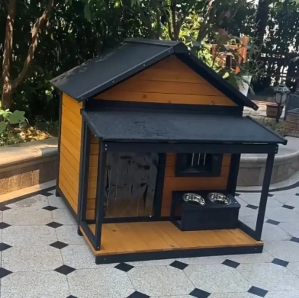 Outdoor Dog House Dog Cage All Seasons Wooden Kennel Outdoor Rainproof Dog House Warm Medium and Large Kennel