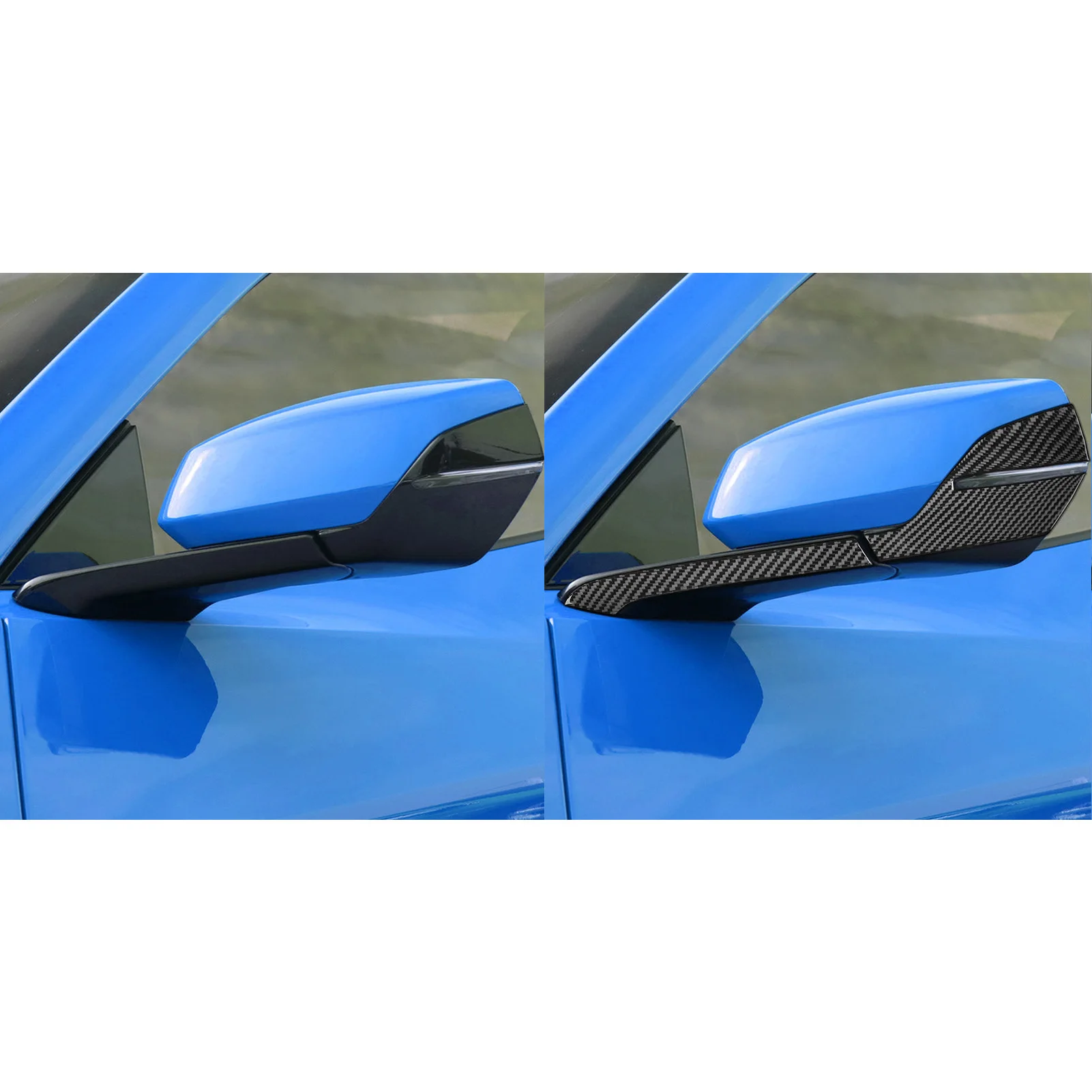 Carbon Fiber Car Accessories Reciew Mirror Protect Strip Panel Interior Cover Tirm Panel Sticker For Chevrolet Corvette C8 2020+