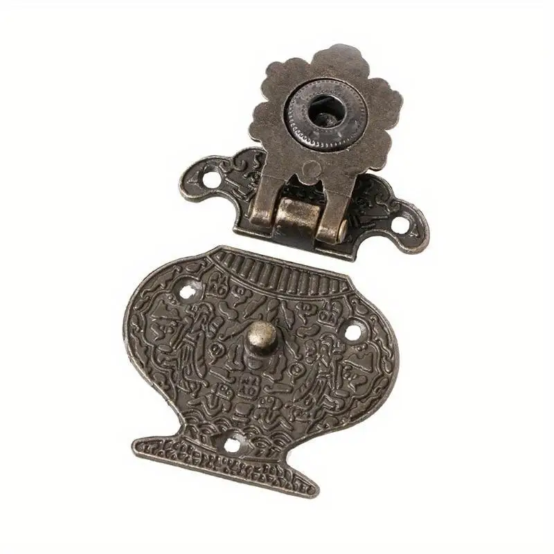 2Pcs Antique Bronze Hasp Latch Jewelry Wooden Box Mini Cabinet Buckle Lock Decorative
