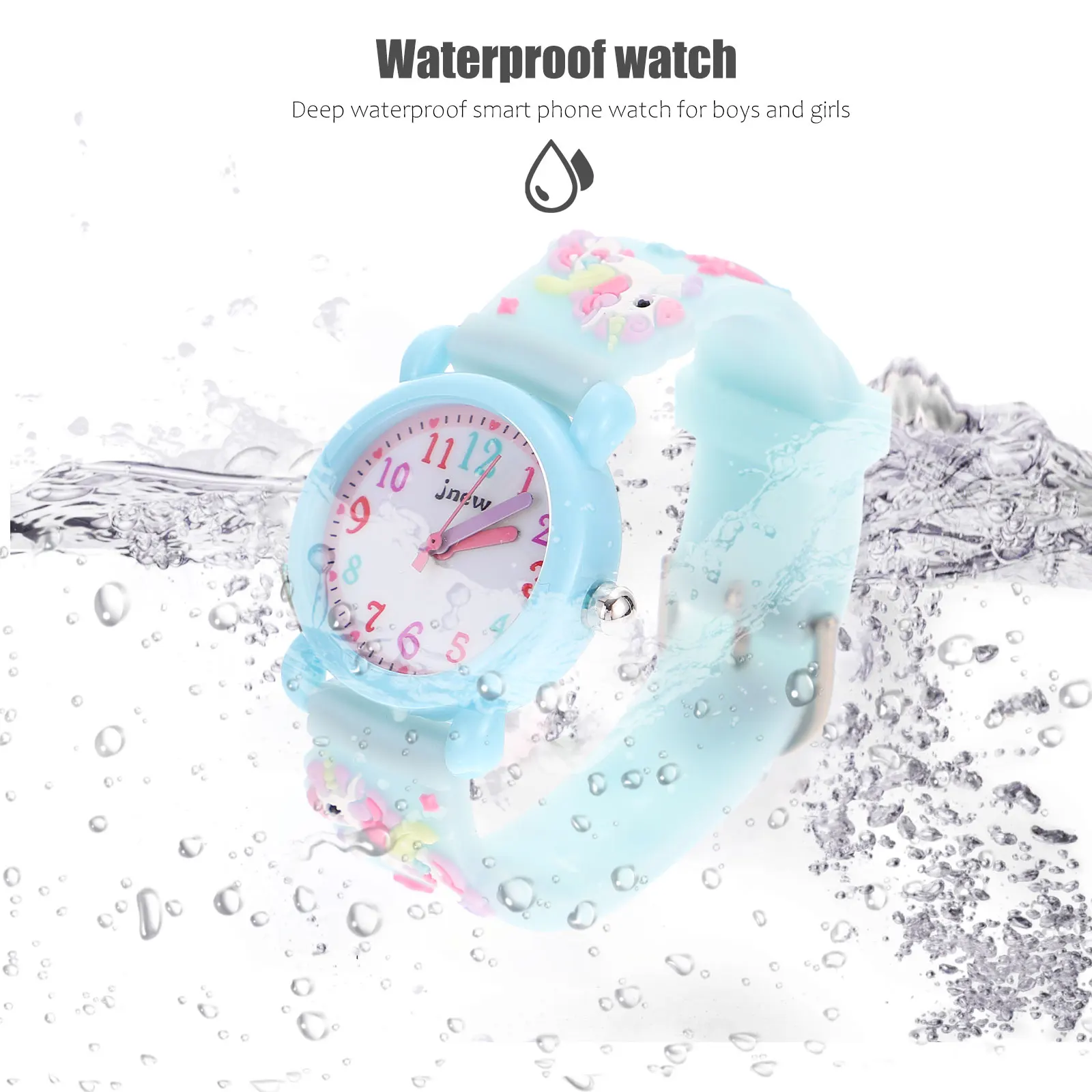 

3D Cartoon Watch For Waterproof Unicorn Wristwatch Adjustable Strap Comfortable Durable Birthday Christmas Gift 'S