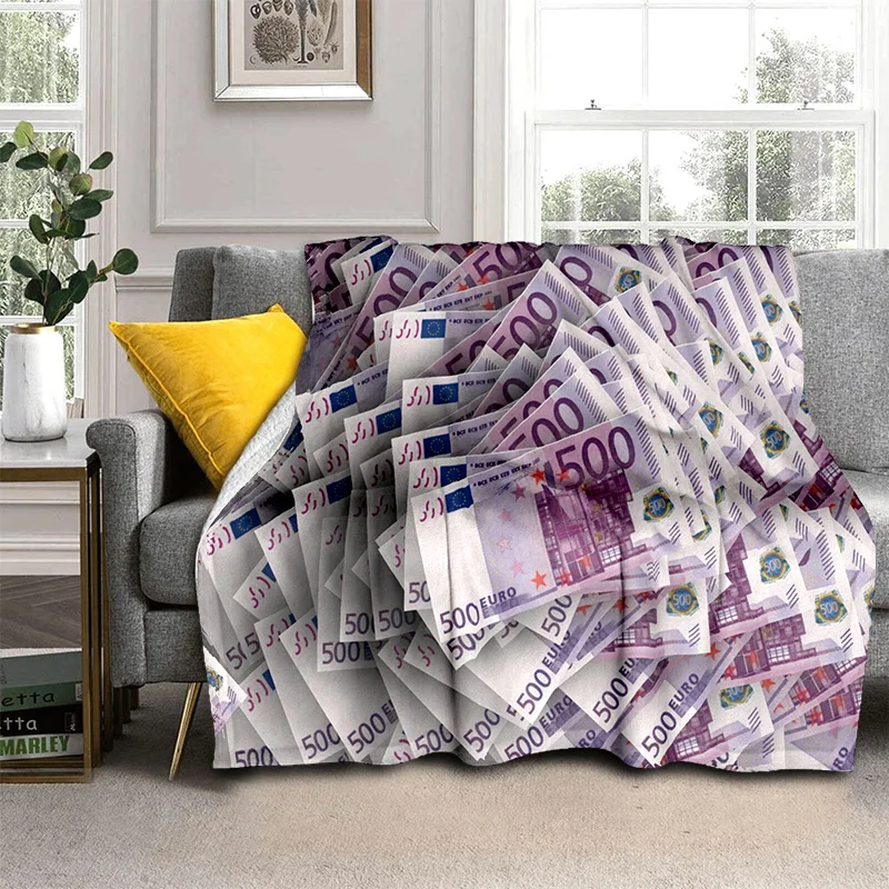 Rich 3D Dollar Euro Money Pattern Blanket,Soft Throw Blanket for Home Bedroom Bed Sofa Picnic Travel Office Cover Blanket Kids