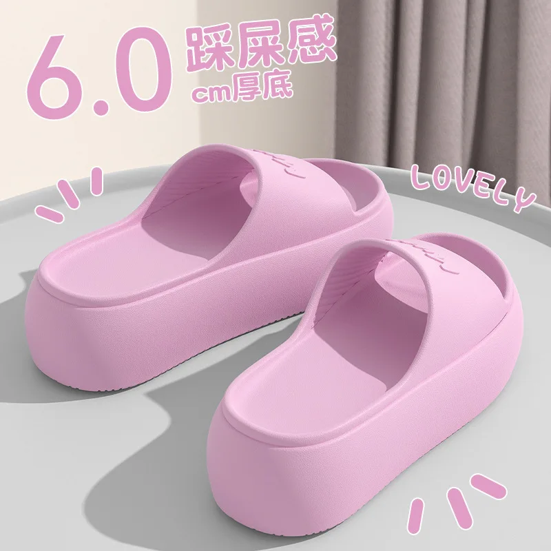2026 New Fashion Women's Slippers Sandals Beach Slides Solid Color Non-slip Thick Shower Shoes for Summer Home Outside