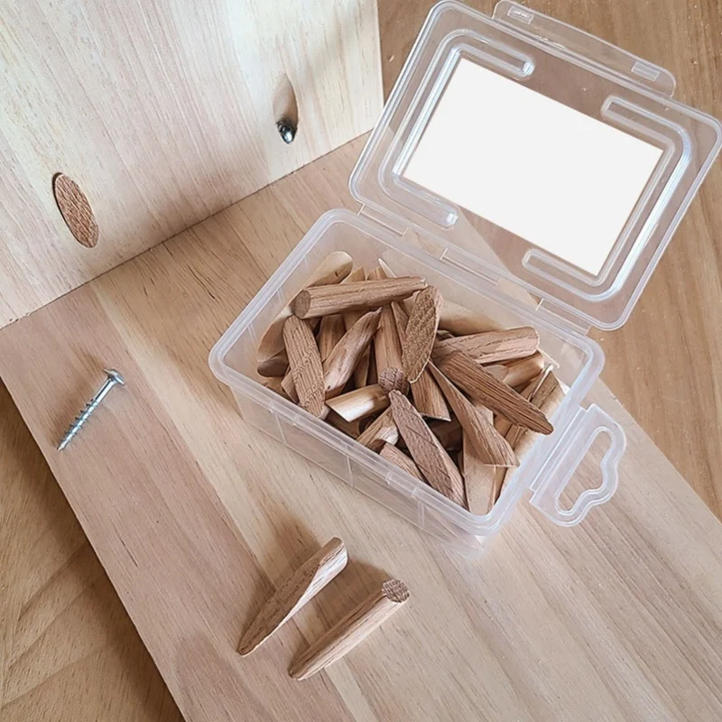 50Pcs Pocket Hole Plug 9.5mm Wooden Dowel Jig Accessory Part Set Kit For Woodworking Oak