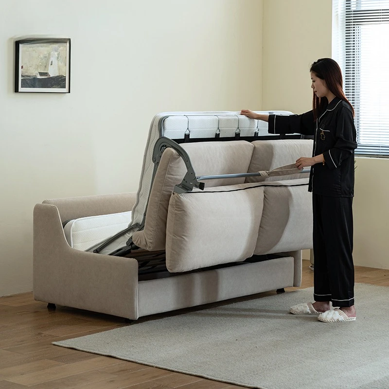 Technology cloth sofa bed foldable multi-functional dual-purpose small apartment living room single and double sofa bed