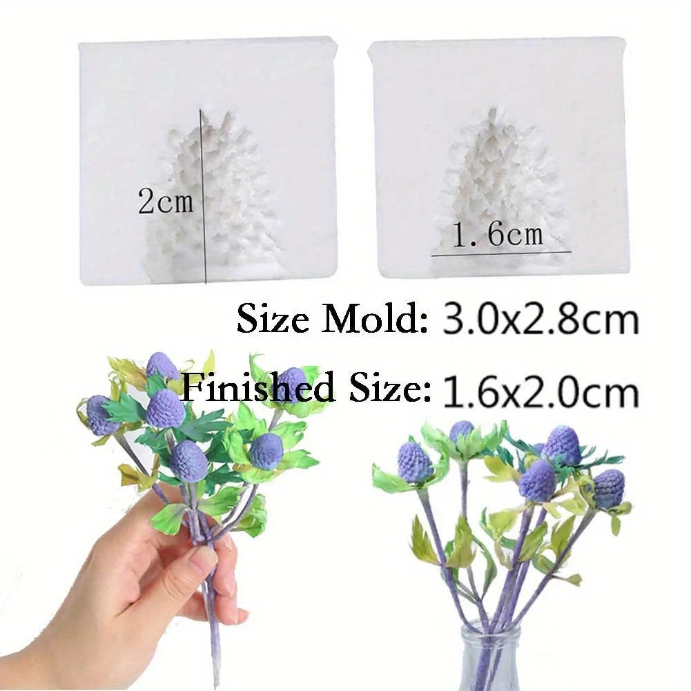 Thorn Celery Fondant Flower Silicone Mould Stamen Silicone Mould Eryngium Flower Fondant Silicone Mould Texture Vein Press Mould