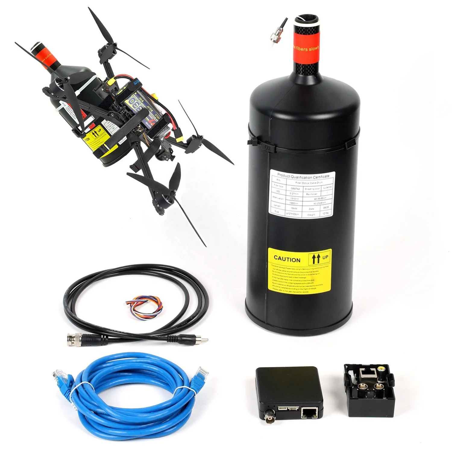 Long Distance 3km 5km Optical Fiber FPV Drone 10km 0.27mm Cable Fiber Optic Connector POE Router FTTH Sky-End Ground-End