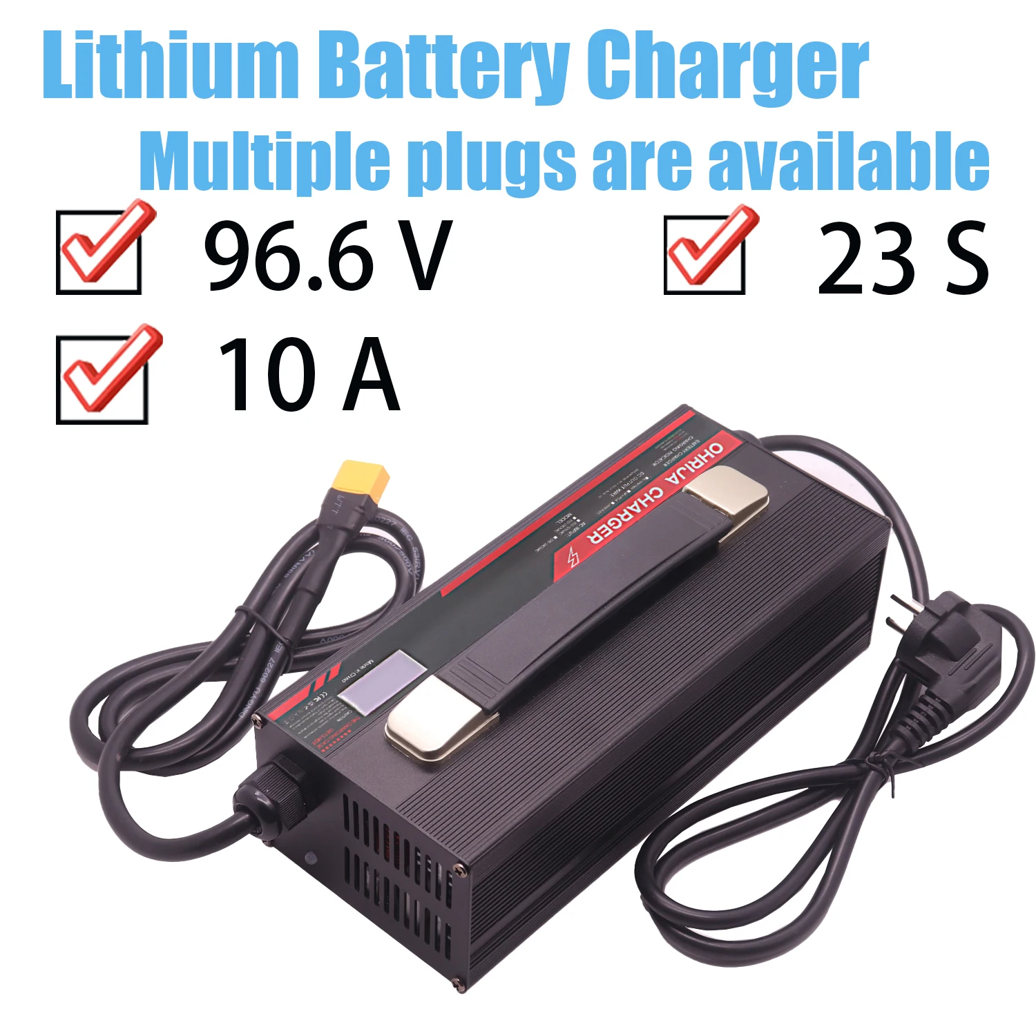

96.6V 10A high-power aluminum shell LCD lithium iron phosphate fast charging charger 23S 85.1V battery dedicated: Efficient heat