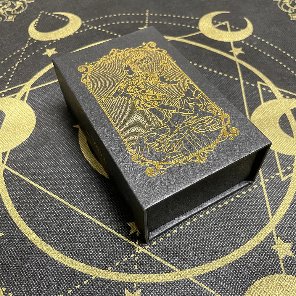 Keywords Golden Tarot in Box English Version Affirmation Cards Deck for Beginners with Colorful Paper Guide Book