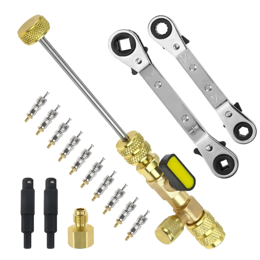 Dual Size Adapter HVAC Tool Set HVAC Maintenance Work All-in-One Solution Brass Construction Comprehensive Wrench Design