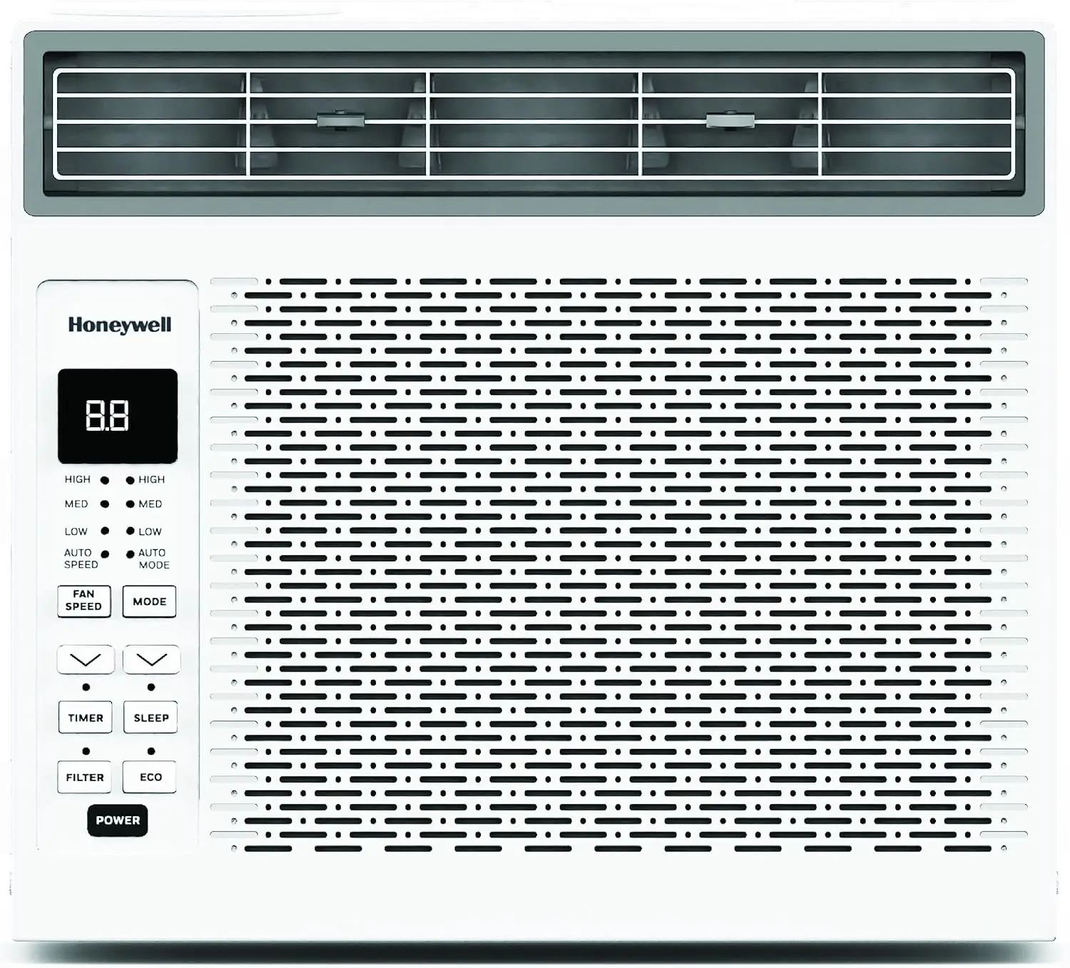 Aire acondicionado de ventana digital BTU, control remoto, 4 modos, ecológico, cobertura de 250 pies cuadrados