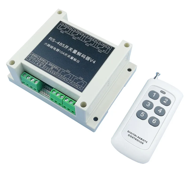 6Way RS485 Relay Switch Module Decoder With RemoteCompatible Pelco-D