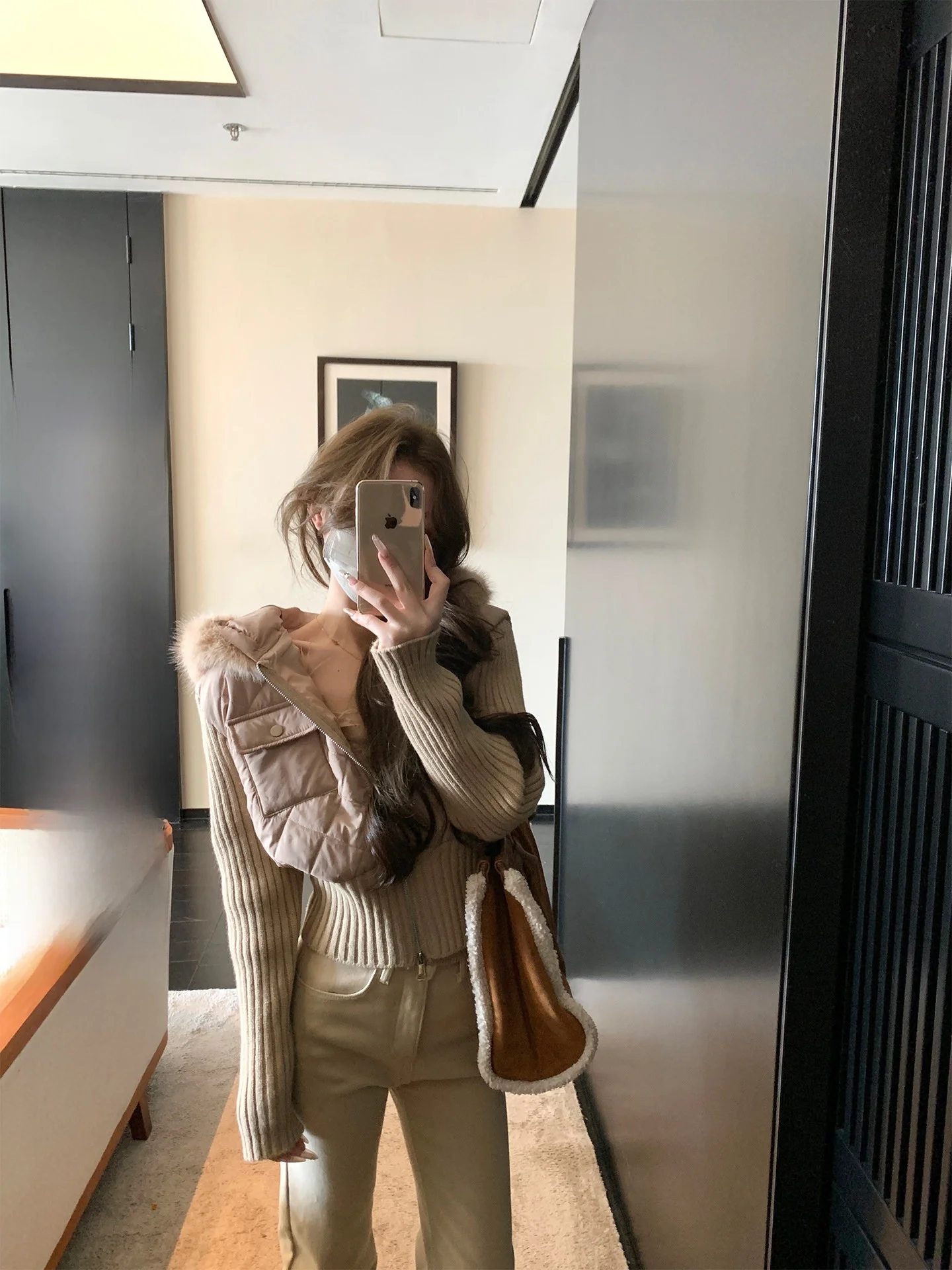 

Новая зимняя женская куртка Milan Light Canvas из двухцветного трикотажа с хлопковыми вставками, укороченная верхняя одежда с длинными рукавами