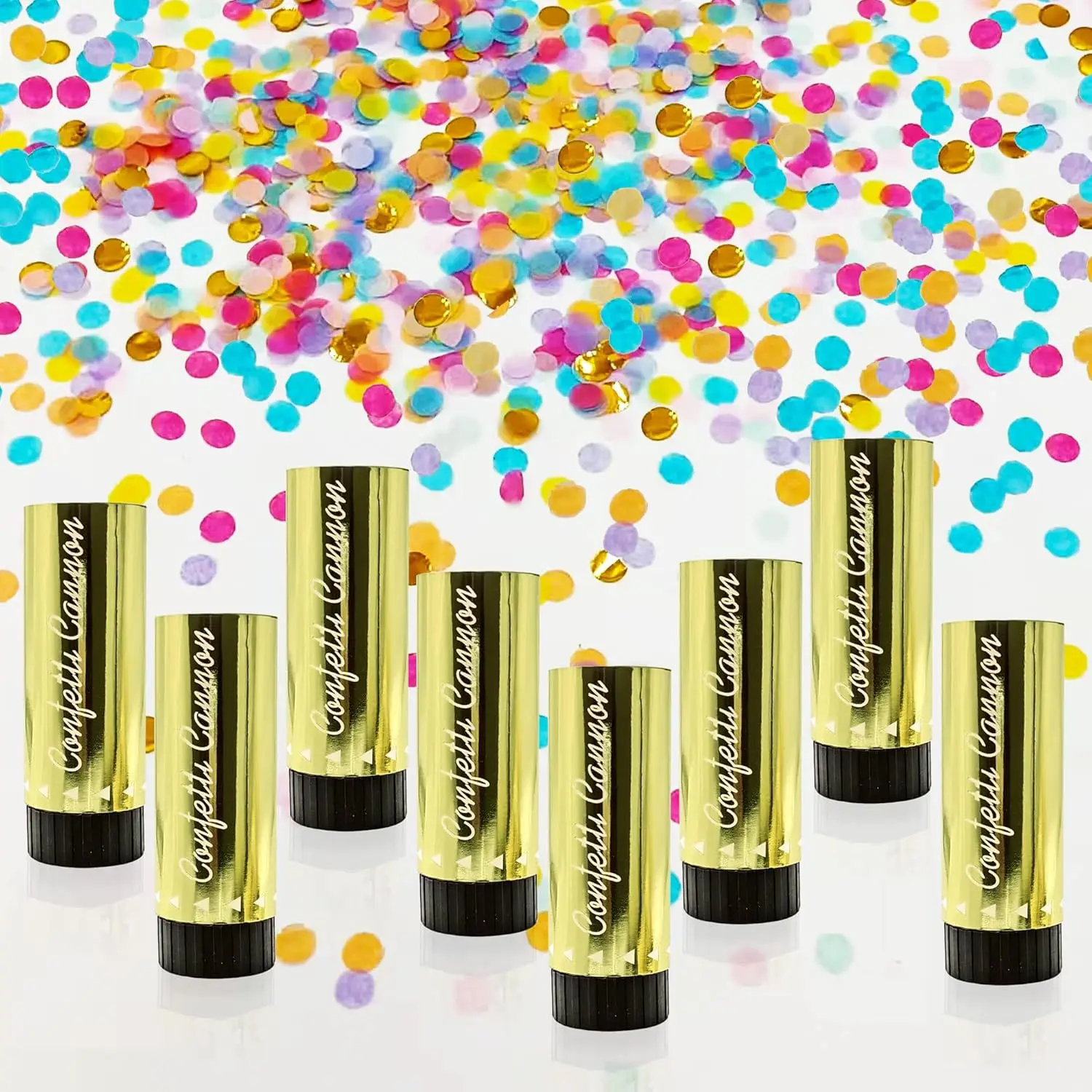 8 Pack Confetti Poppers Colorful Paper Party Favor for Graduation Wedding Birthday Baby Shower Christmas New Year