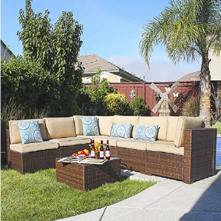 Rattan Sofa Set Garden Furniture Outdoor Bench Set With Table