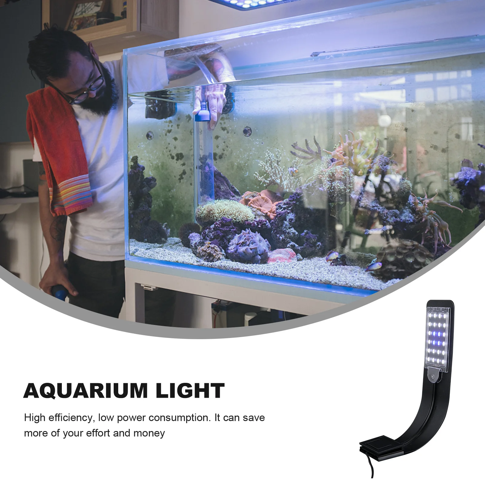 

Ultra-Thin LED Aquarium Light Blue Clip-on Lamp Durable Fish Tank Lamp Plants Grow Lighting Creative Eu Plug Aquarium Light