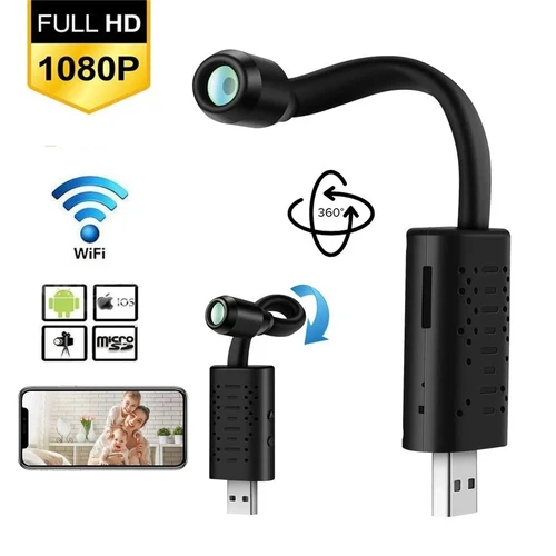 Imagen 1 del producto Cámara V380 Pro USB, minicámara HD, grabadora de vídeo, Micro videocámara AI, detección de movimiento humano, almacenamiento en la nube, wifi