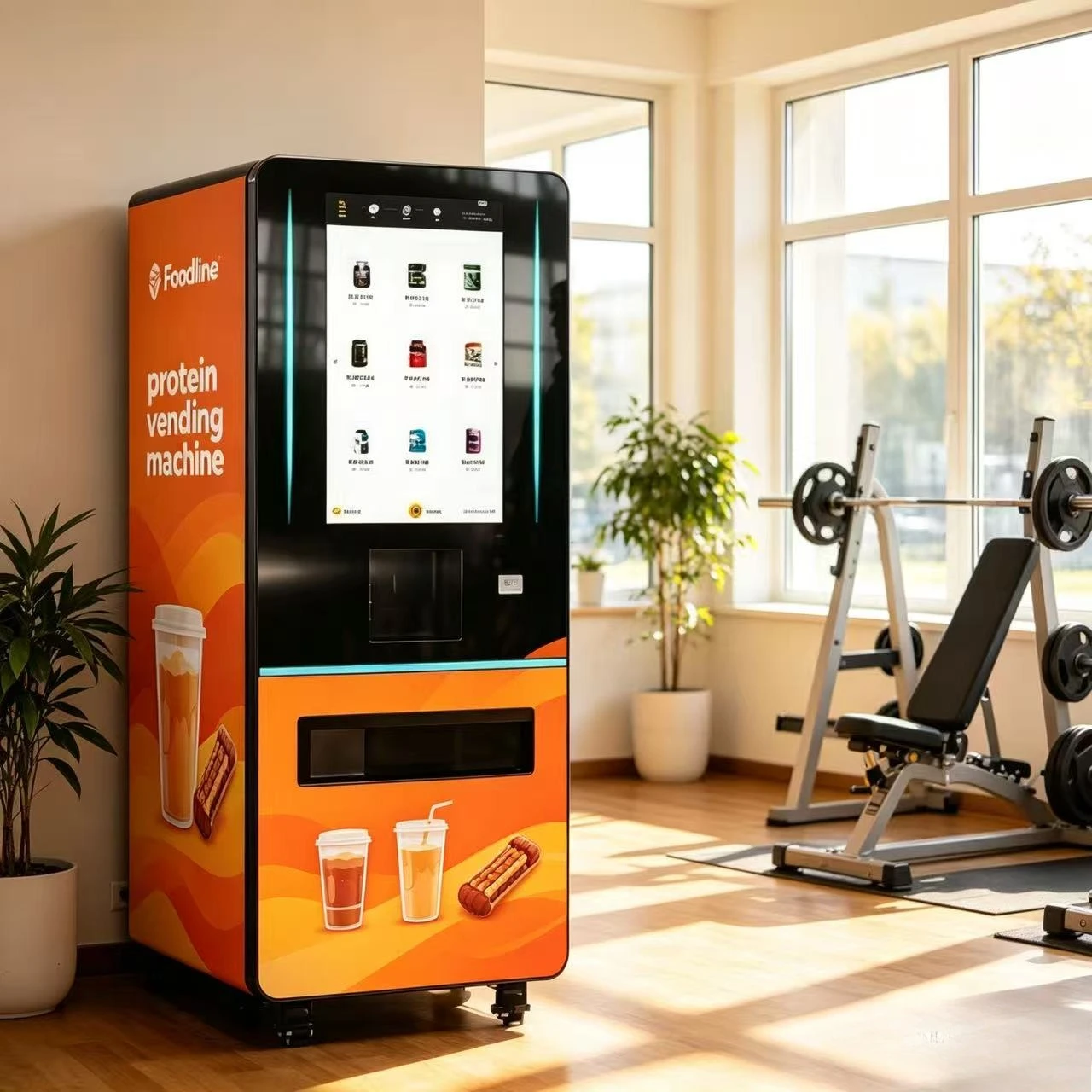 Gym Fitness Protein Drink Dispenser 32 Touch Screen Smart Protein Shake Vending Machine Automatic Protein Powder Mixing Machine