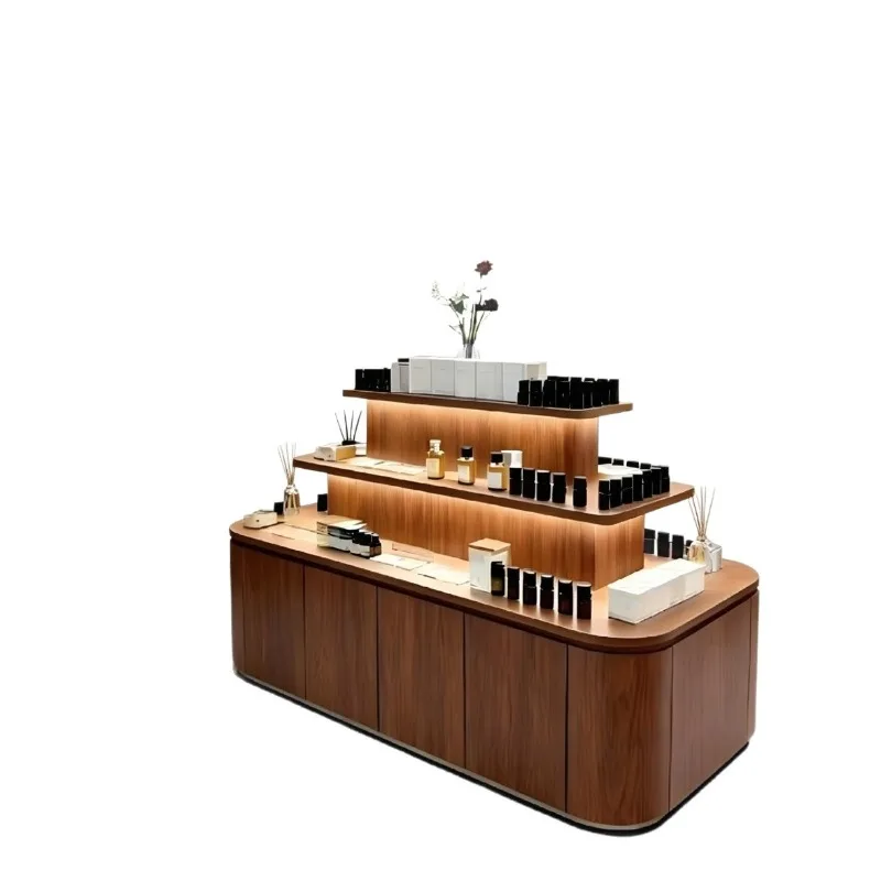 Retro style tea merchandise display cabinet, shopping mall island cabinet, Wenwan gift display cabinet