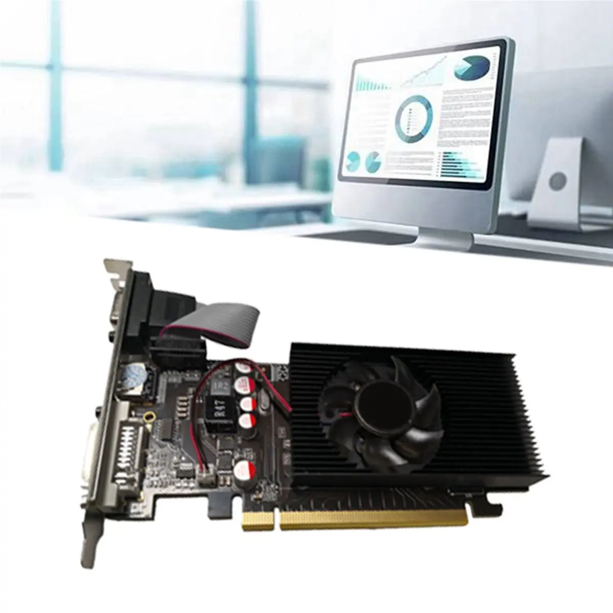 

Видеокарта BAAE 3X GT210 1 ГБ DDR2 64-бит, PCIE 2.0, HDMI-совместимая, DVI, VGA, для настольных ПК