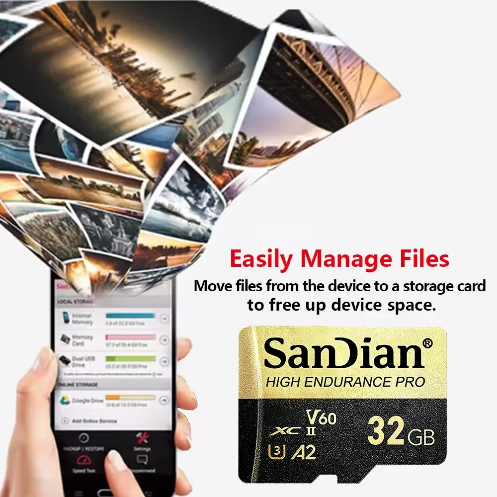 512GB 256GB MicroSDXC Card High Endurance Video with Adapter for Dash Cam And Home Monitoring C10 U3 V30 4K UHD Micro SD
