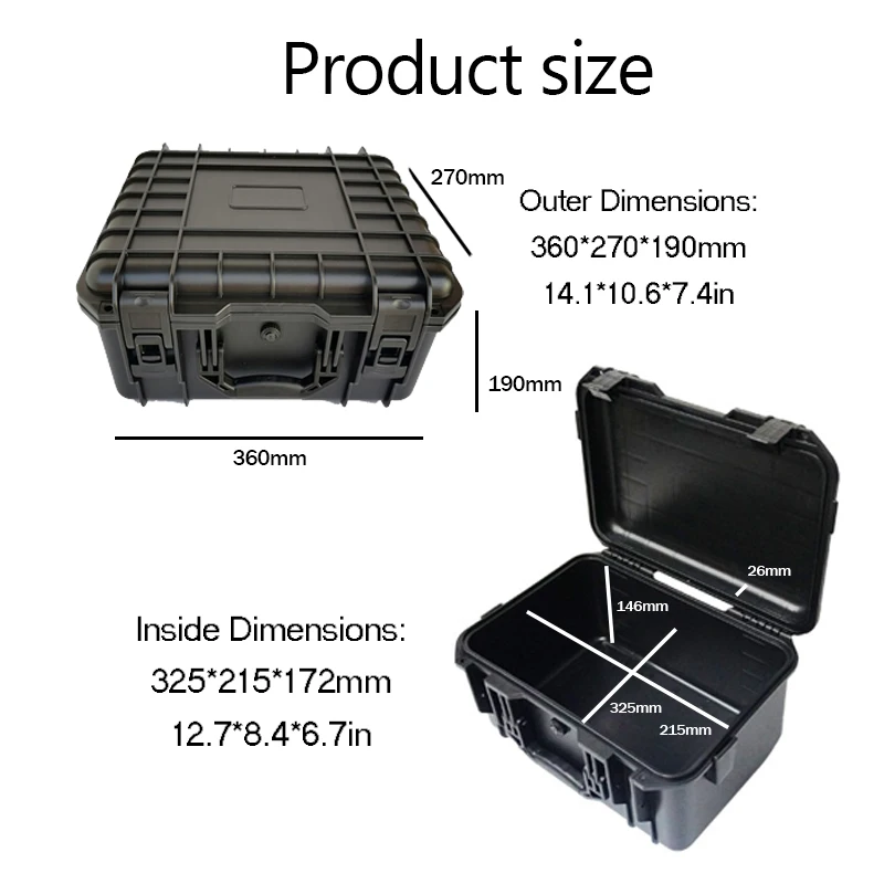 1 st Veiligheid Instrument Gereedschapskist Waterdichte Harde Draagtas Tas Gereedschapskoffer Spons Beschermende Gereedschap Opbergdoos Schokbestendige Harde Case
