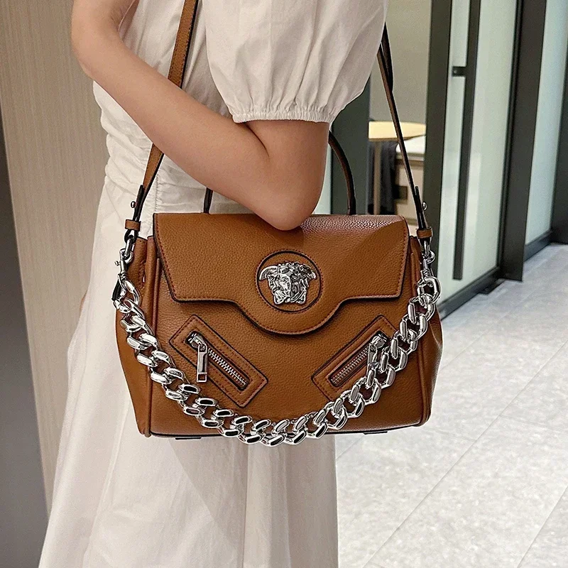 

Elegant Leather Crossbody Bag for Women By Famous Designer, Popular Classic Style with Adjustable Strap and Spacious