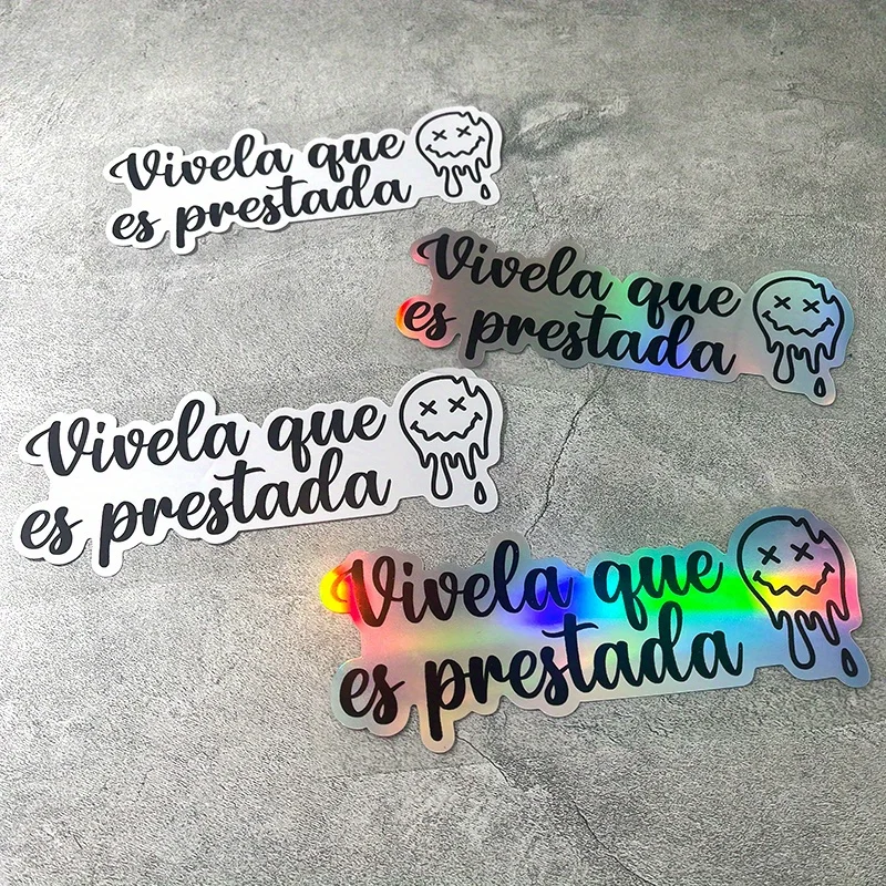 2D 1pc Humorous Spanish Phrase & Happy Face Car Sticker - Waterproof Vinyl Motorcycle, Bumper, Rear Window Sticker