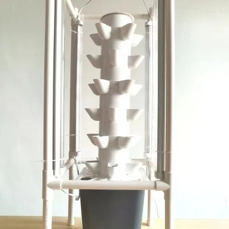 Additive column hydroponics equipment 30-hole planter with plant growth lamp