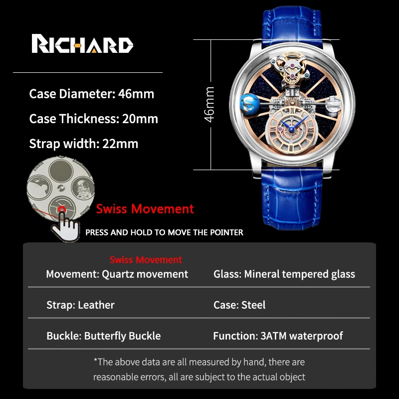 Richard Czech Leopard Cosmic Switzerland Quartz Jacob&Co Celestial Tourbillon Mens Watches Top Brand Luxury Montre Homme