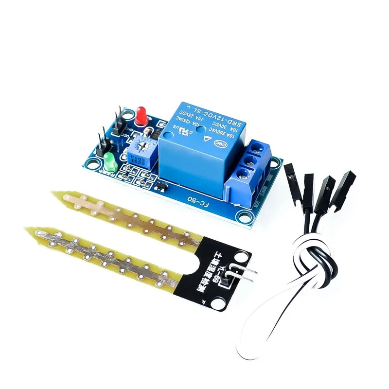 

1~100Pcs 12V Soil Humidity Sensor Relay Control Module Activates Switch for Automatic Watering When Humidity is Below