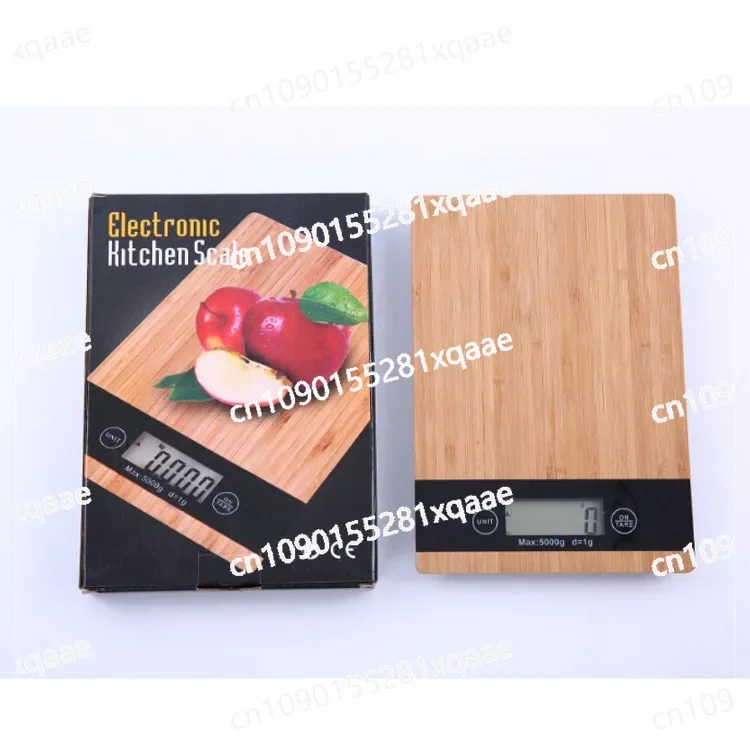 English Version Weighing Bamboo Grain Electronic Gram Scale, Household Coffee Food Kitchen Scale