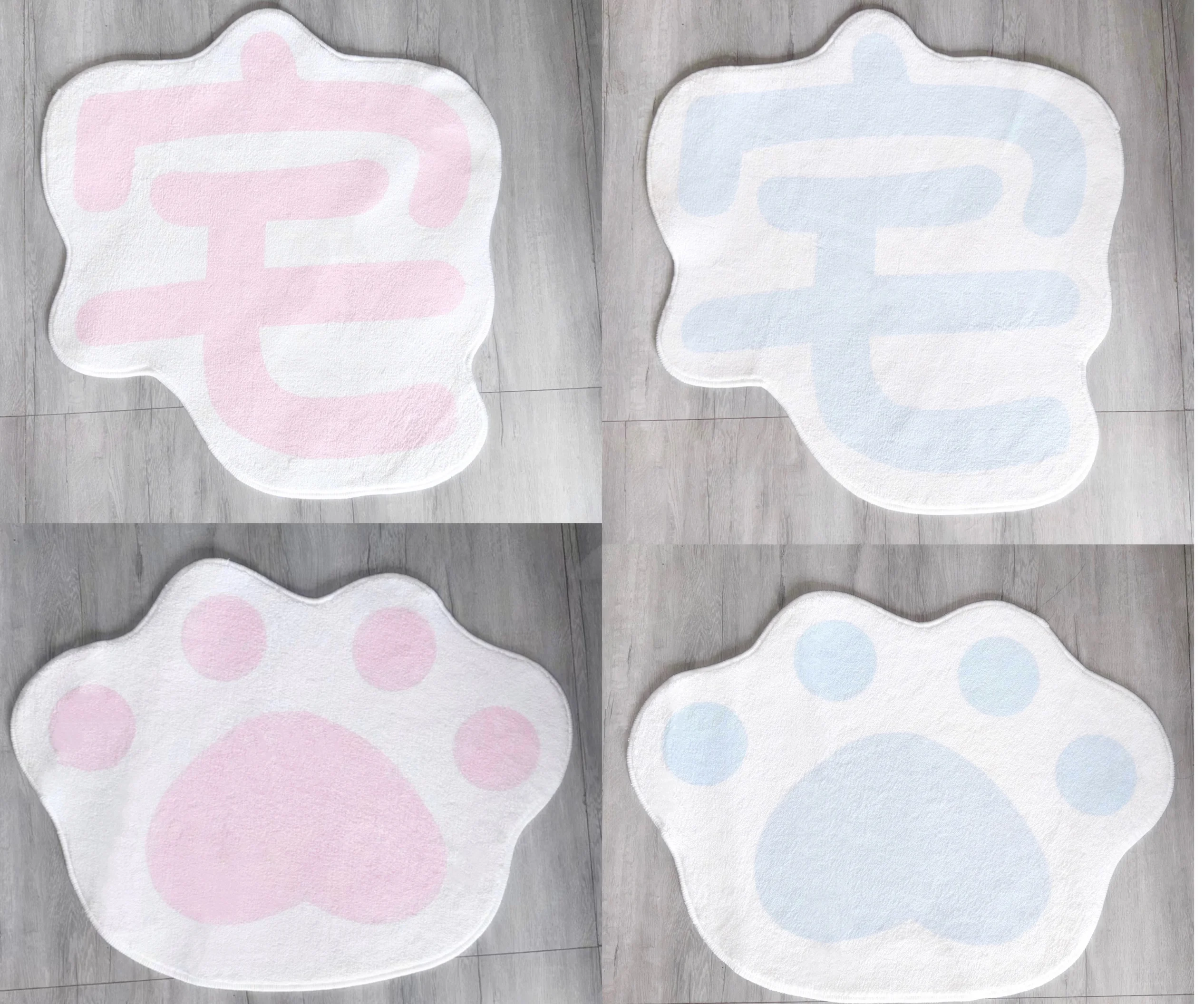 VIKAMA Cute Pet Cat Paw Rug Soft Padding For Children's Room Bedside Decor With Natural Fur And Skin-Friendly Material