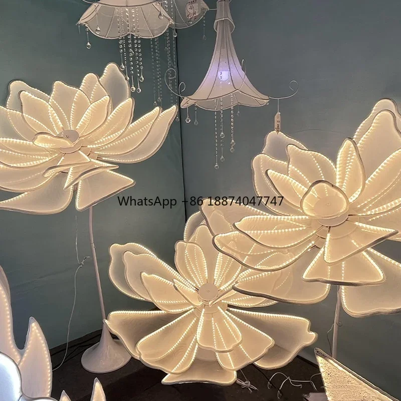 Flower led wedding banquet floor centerpiece light stand Wedding decoration Light hanging lights For Wedding Party Event