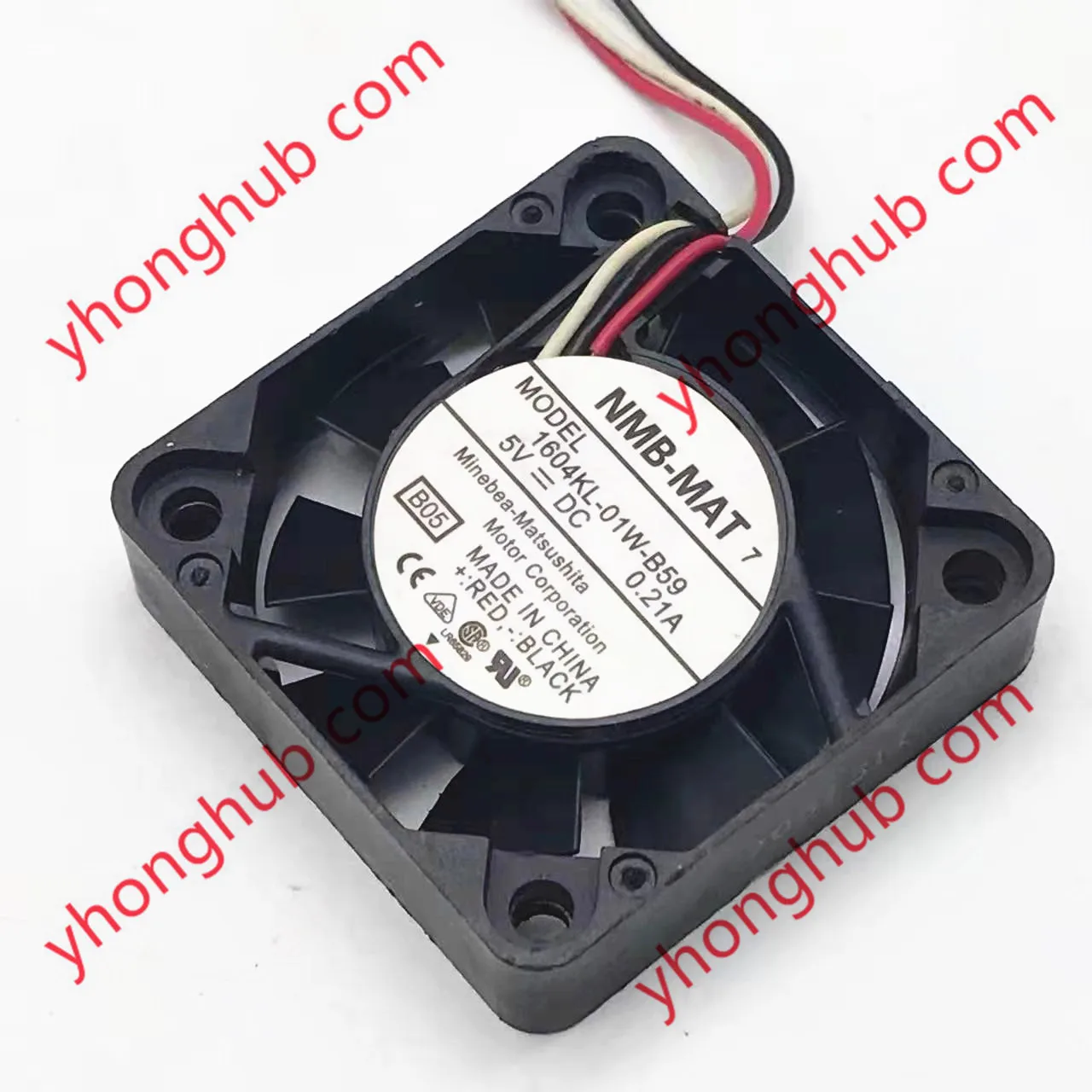 

NMB-MAT 1604KL-01W-B59 B05 DC 5V 0.21A 40x40x10mm 3-Wire Server Cooling Fan