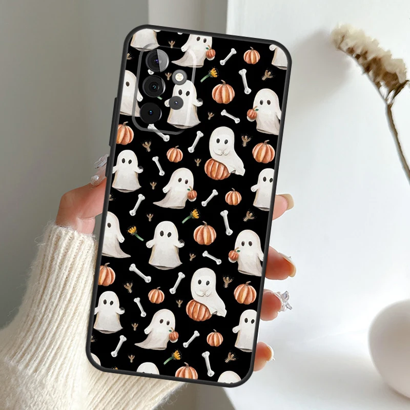 Autumn Leaves Fall Pumpkin Halloween Funda For Samsung Galaxy A13 A33 A54 A53 A34 A73 A12 A22 A32 A52 A72 A51 A71 A52S A14 Case