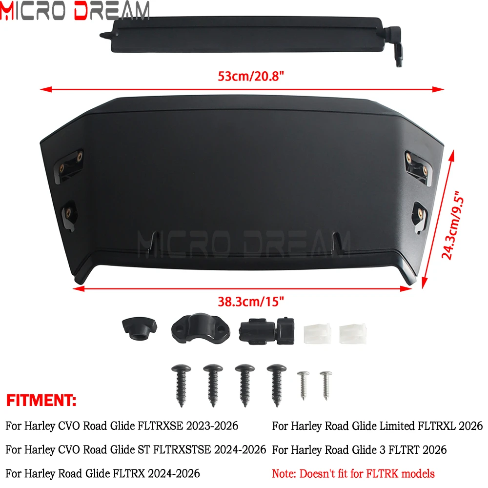 Inner Fairing Air Vent ABS Fairing Air Duct Cover Vent For Harley Touring CVO Road Glide FLTRXSE 2023 2024-26 FLTRX FLTRXL FLTRT