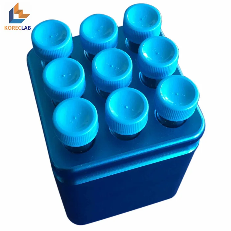 Attrezzatura da laboratorio Rack per provette per micro-centrifuga da 9 pozzetti da 15 ml Portaprovette in alluminio