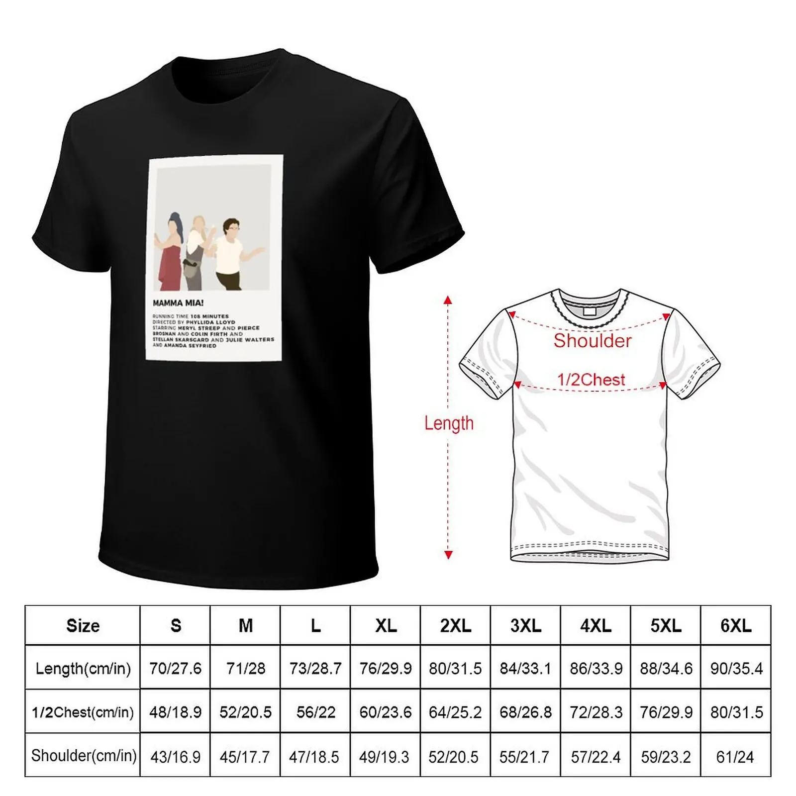 Mamma Mia Minimalist Poster T-Shirt Basic Regular Fit Casual T-Shirt