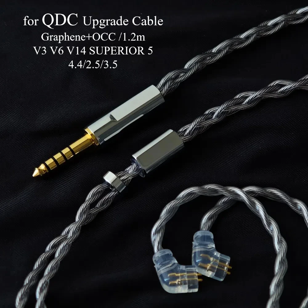 Для QDC Gemini V3 V6 V14 улучшенный графеновый кабель для обновления 4,4 мм сбалансированный OCC посеребренный Hi-Fi провод Uranus/Хамелеон/SUPERIOR